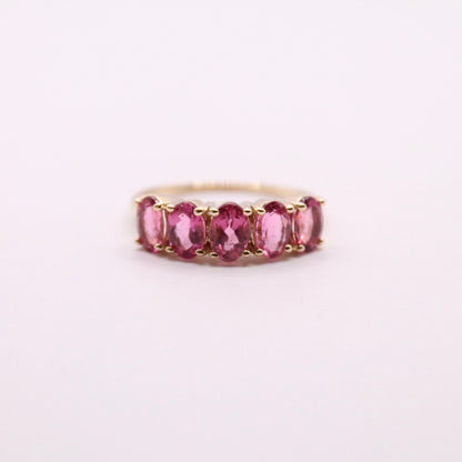 Rubellite Row Ring