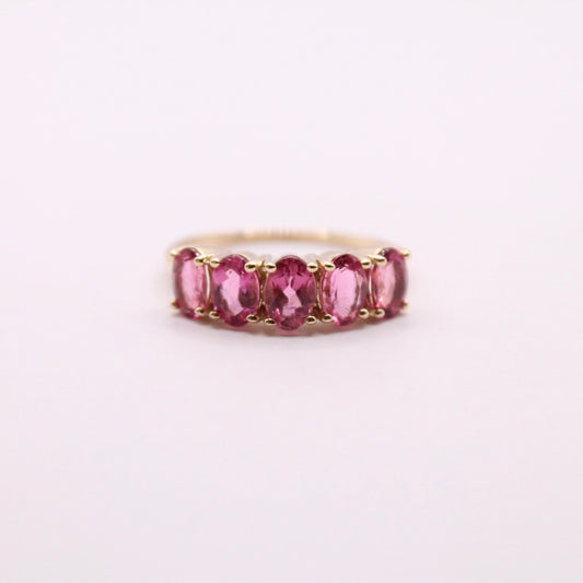 Rubellite Row Ring