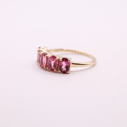 Rubellite Row Ring