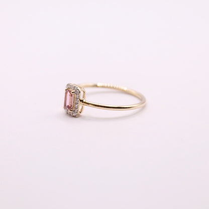 Tourmaline & Diamond Baguette Ring