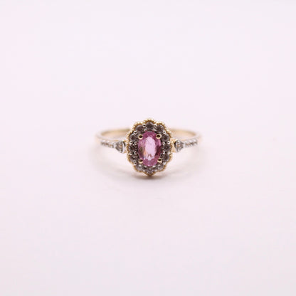 Padparadscha Sapphire Cluster Ring