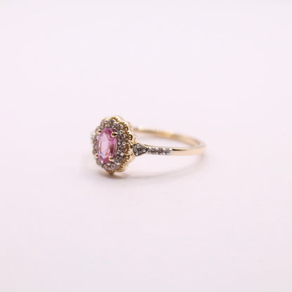 Padparadscha Sapphire Cluster Ring