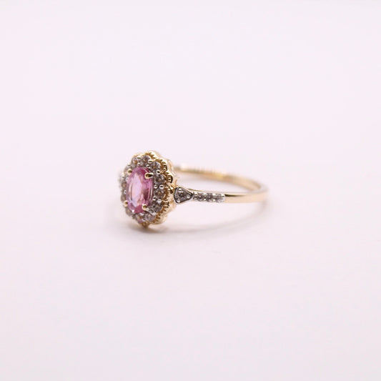 Padparadscha Sapphire Cluster Ring