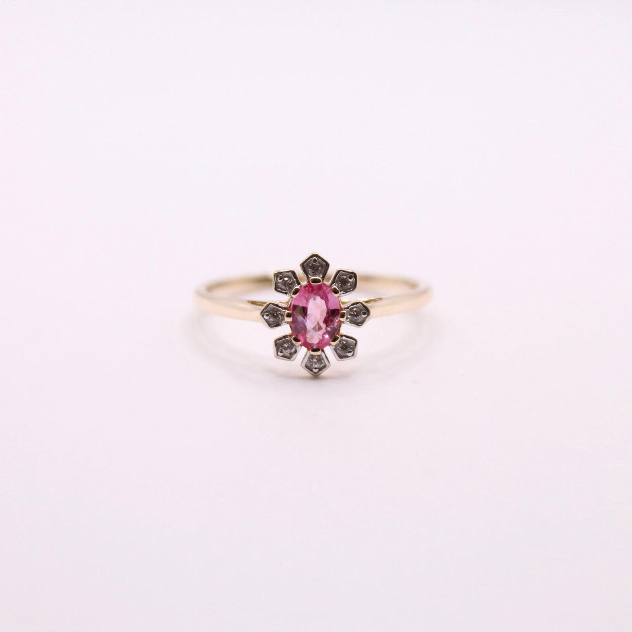 Padparadscha Sapphire Flower Ring