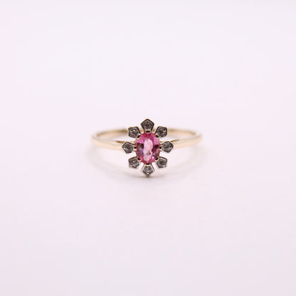 Padparadscha Sapphire Flower Ring