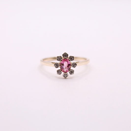 Padparadscha Sapphire Flower Ring