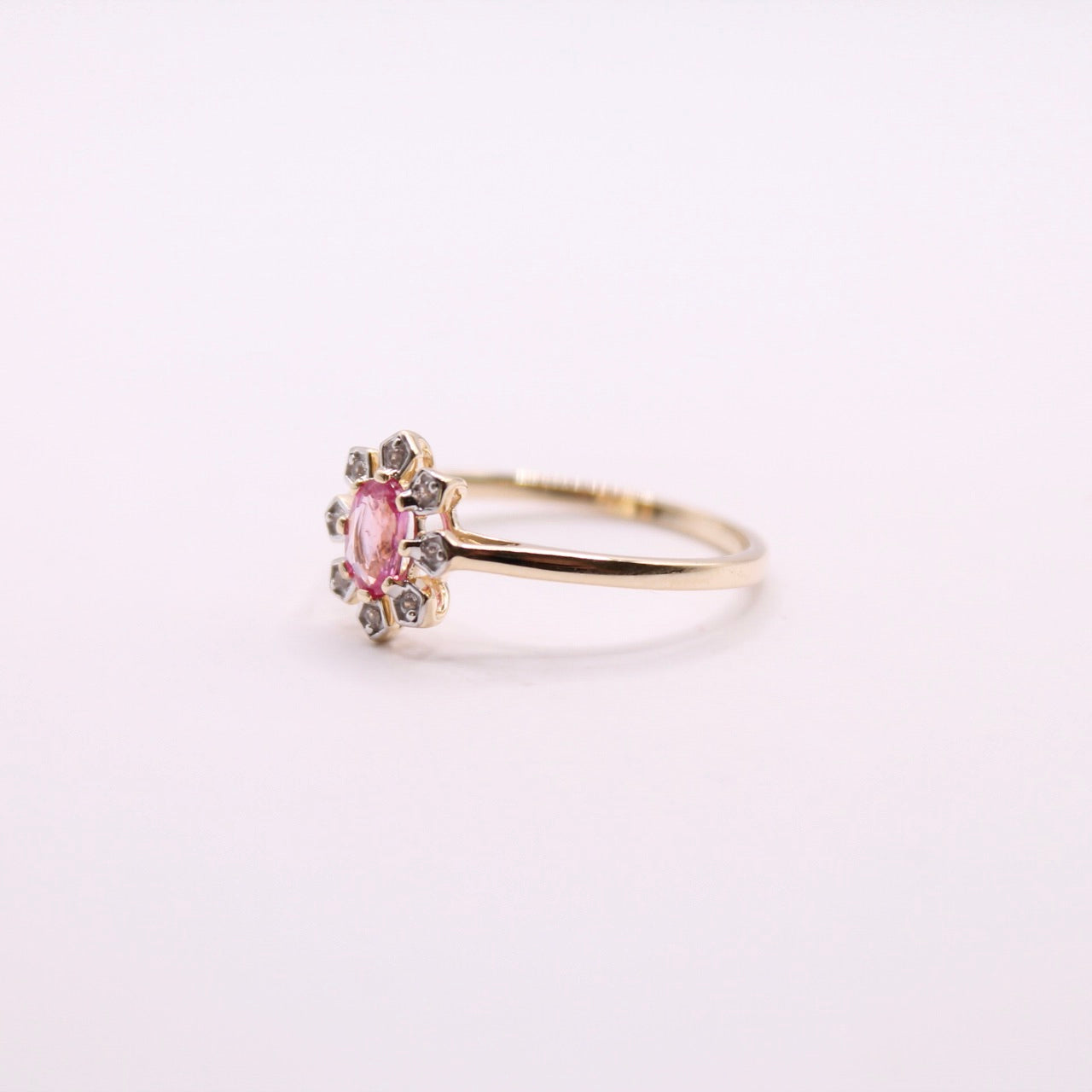 Padparadscha Sapphire Flower Ring