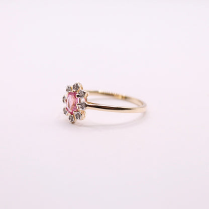 Padparadscha Sapphire Flower Ring