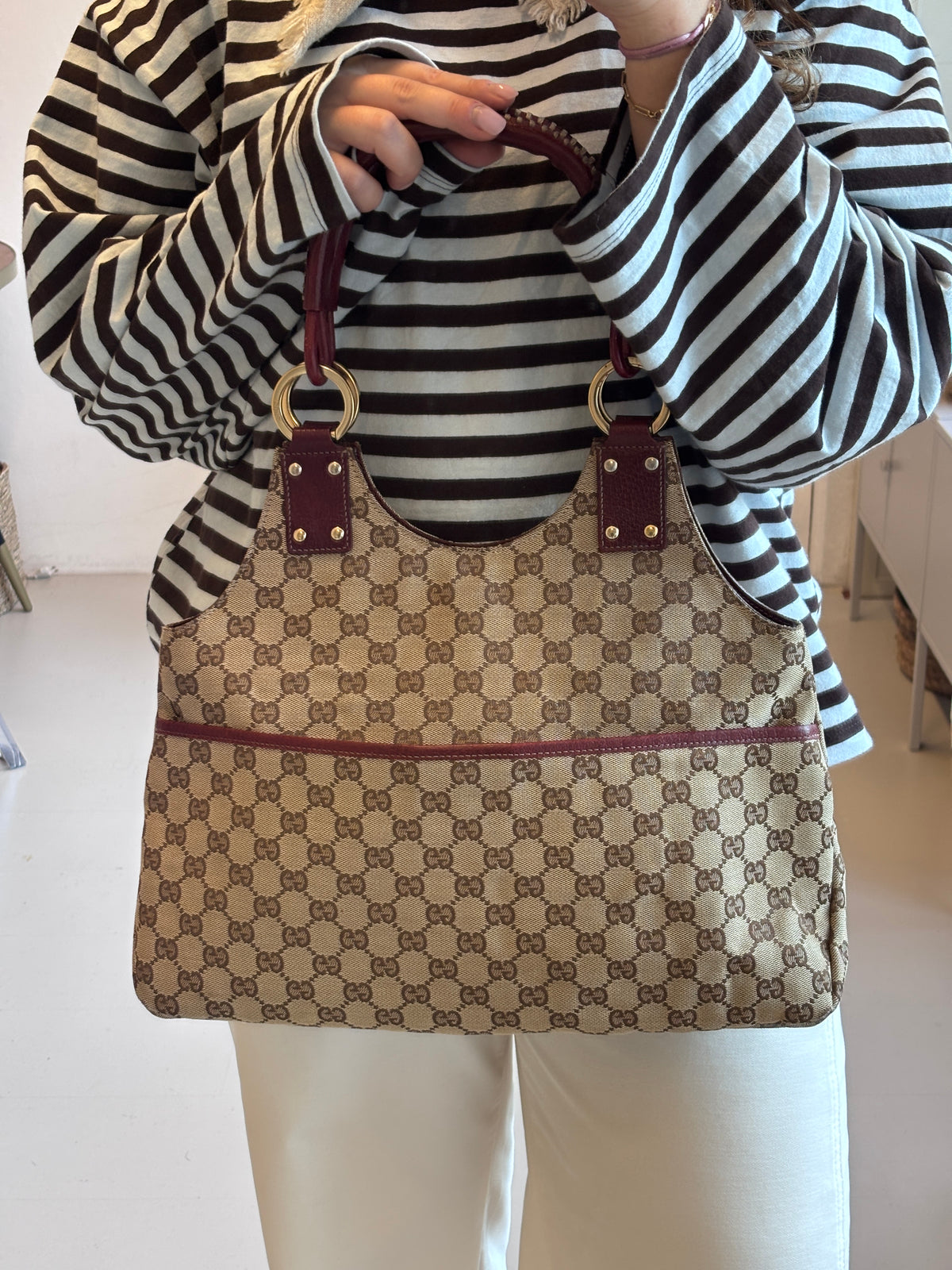 Gucci GG Canvas Hobo Tote Bag