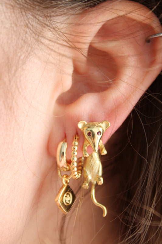 Single Solid Mouse Earring