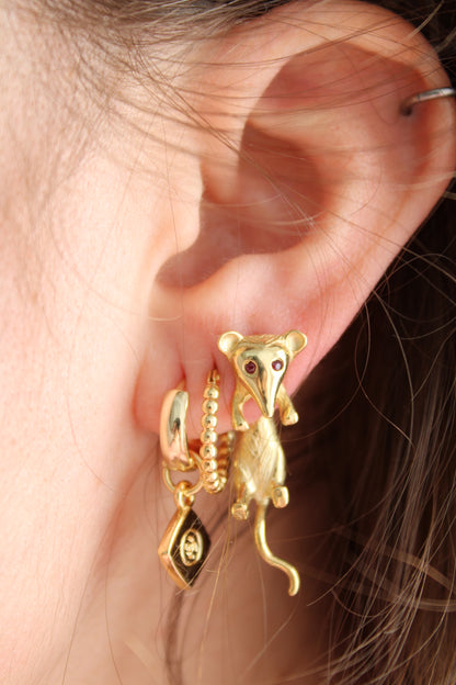 Single Solid Mouse Earring