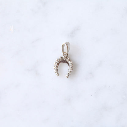White Gold Diamond Horseshoe Pendant
