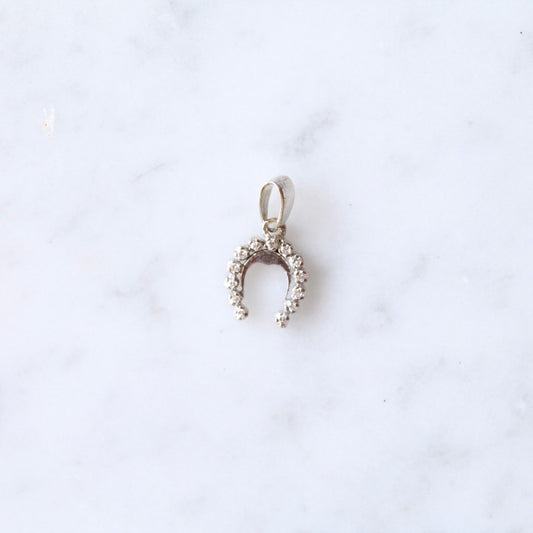 White Gold Diamond Horseshoe Pendant