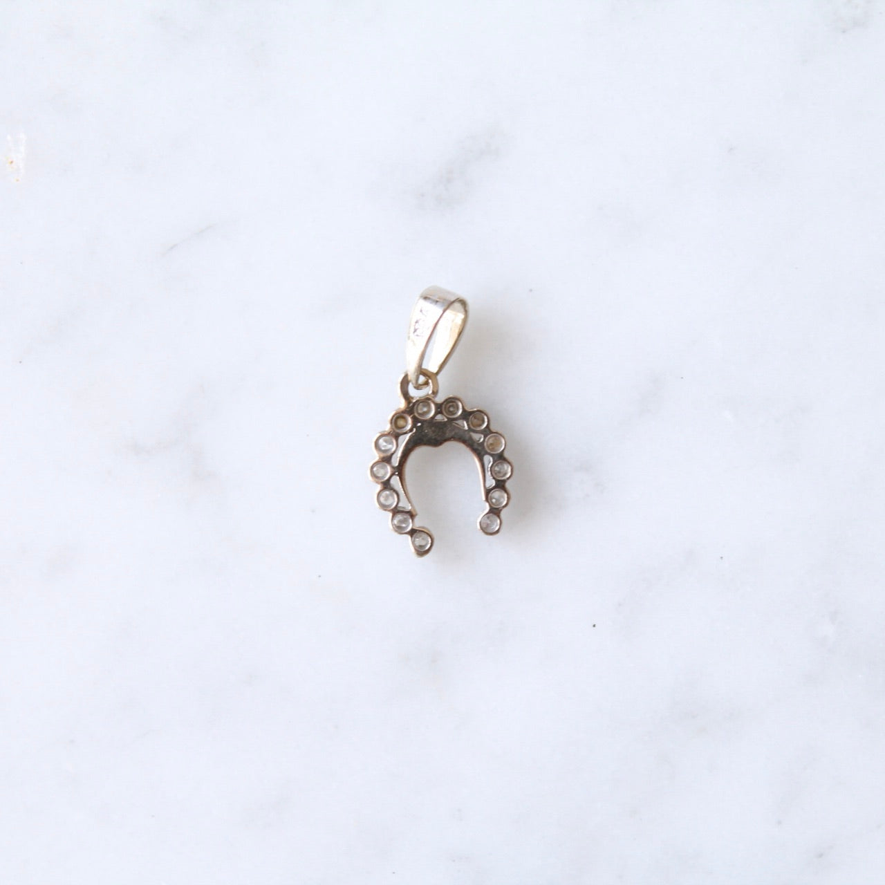 White Gold Diamond Horseshoe Pendant