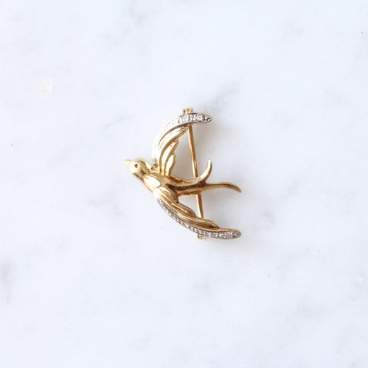Diamond Swallow Brooch/Pendant