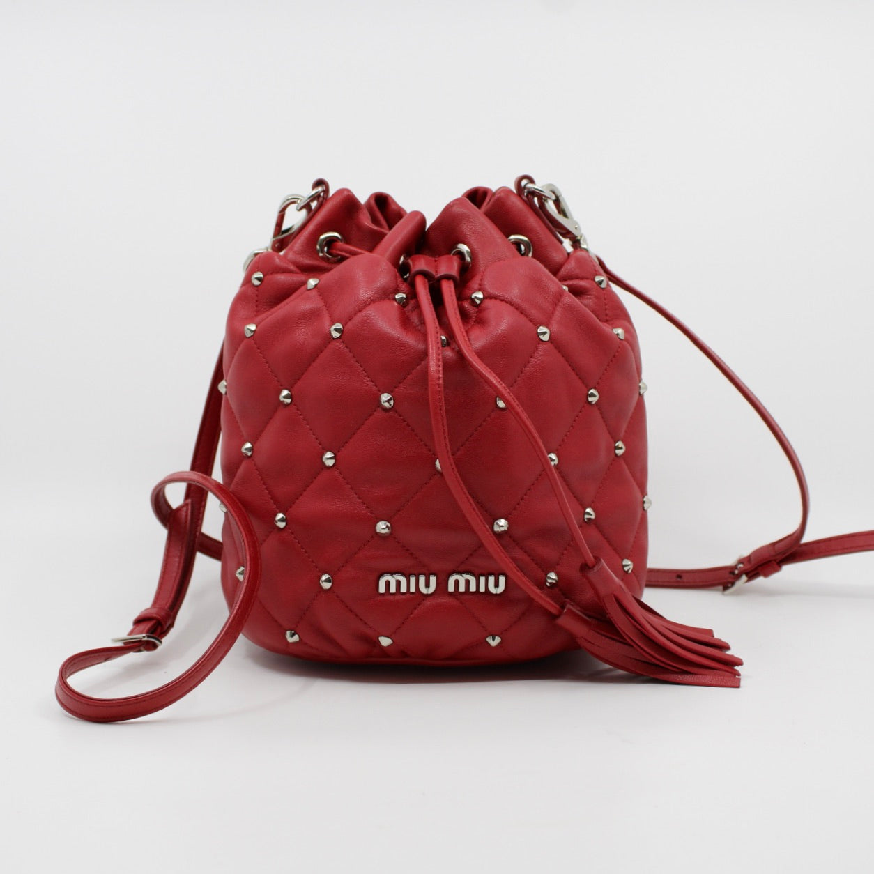 Miu Miu Studded Bucket Shoulder Bag
