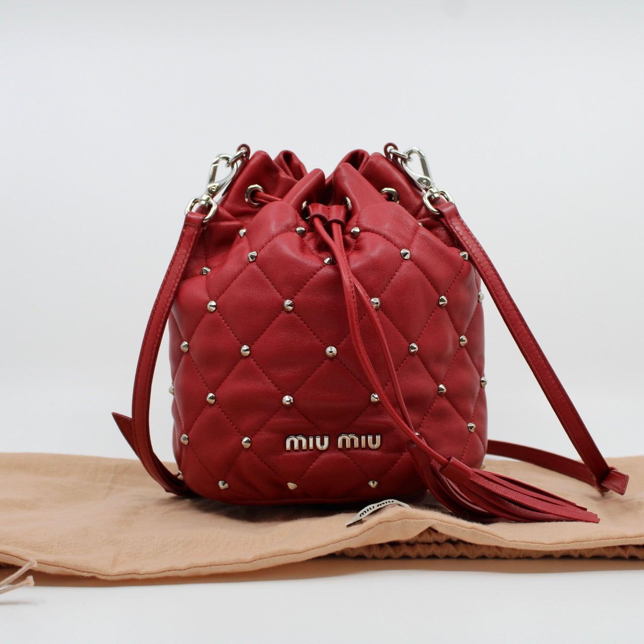 Miu Miu Studded Bucket Shoulder Bag