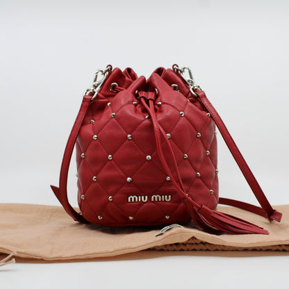 Miu Miu Studded Bucket Shoulder Bag
