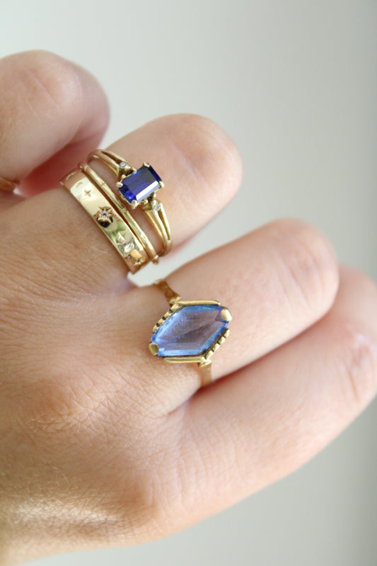 Sapphire & Diamond Cluster Ring