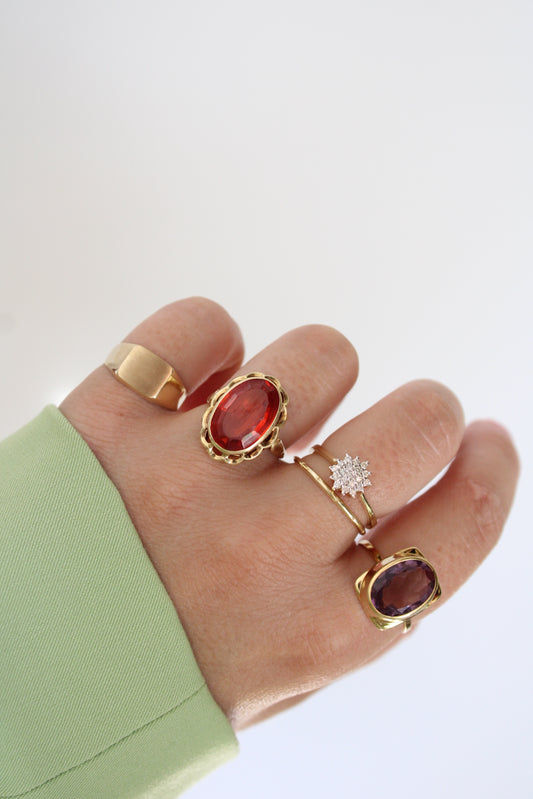 Orange Sapphire Statement Ring