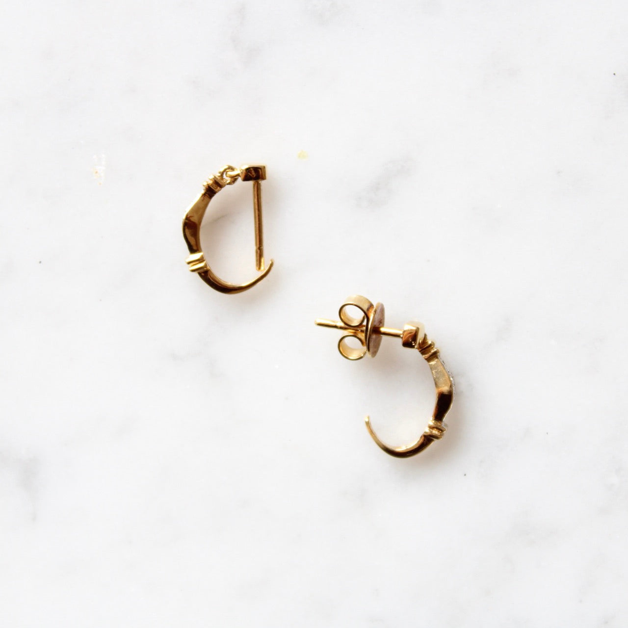 Diamond Half Hoop Earrings