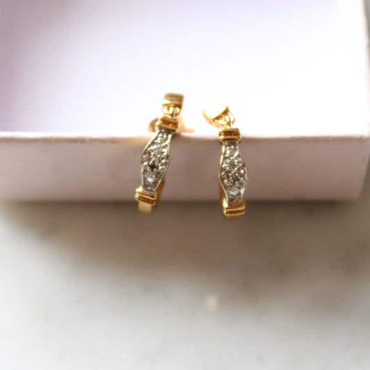 Diamond Half Hoop Earrings
