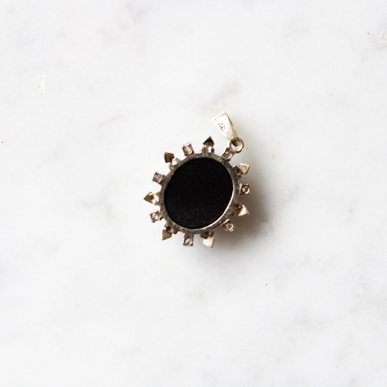 Opal Doublet & Diamond Pendant