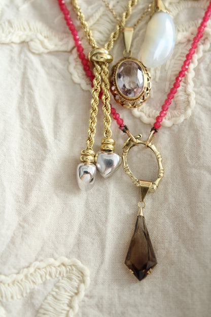 Rope Knot Hearts Necklace
