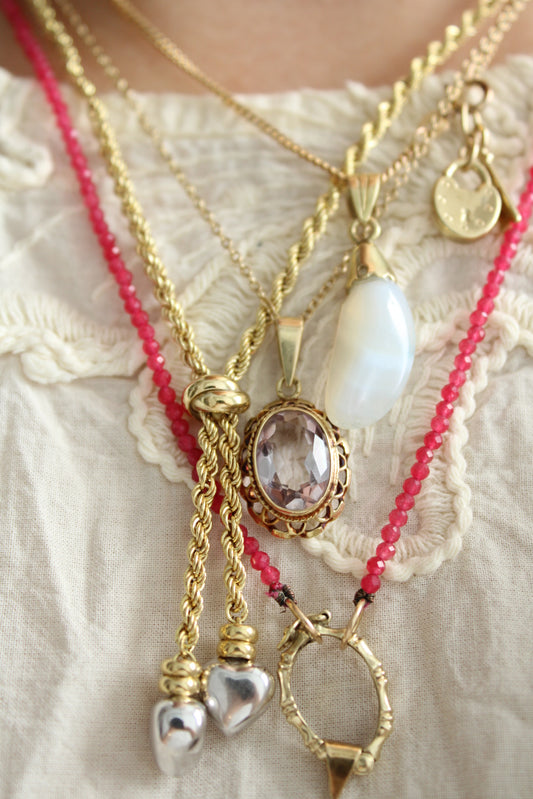 Rope Knot Hearts Necklace