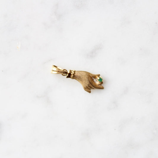 Emerald Hand Charm
