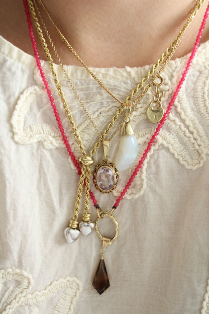 Rope Knot Hearts Necklace