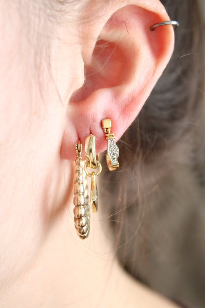 Diamond Half Hoop Earrings