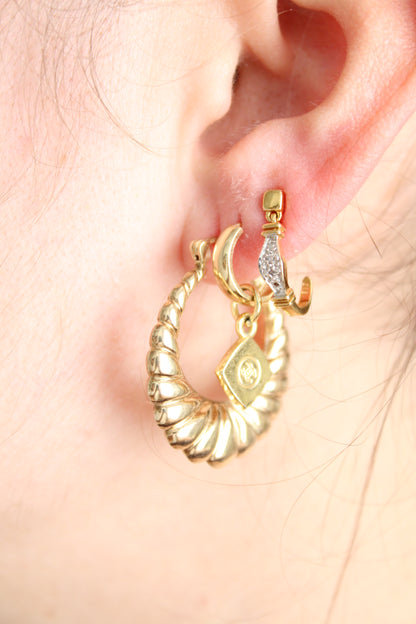 Diamond Half Hoop Earrings
