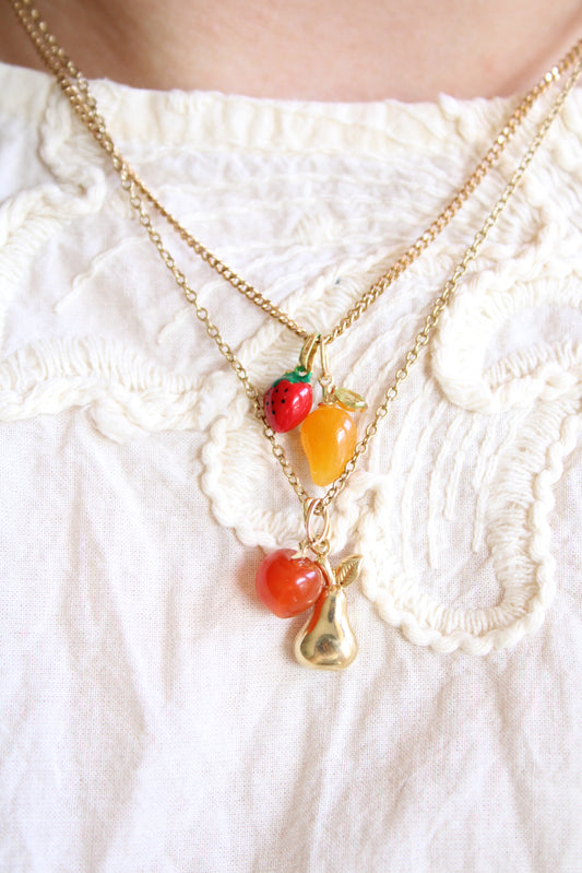Orange Jade & Peridot Mango Charm