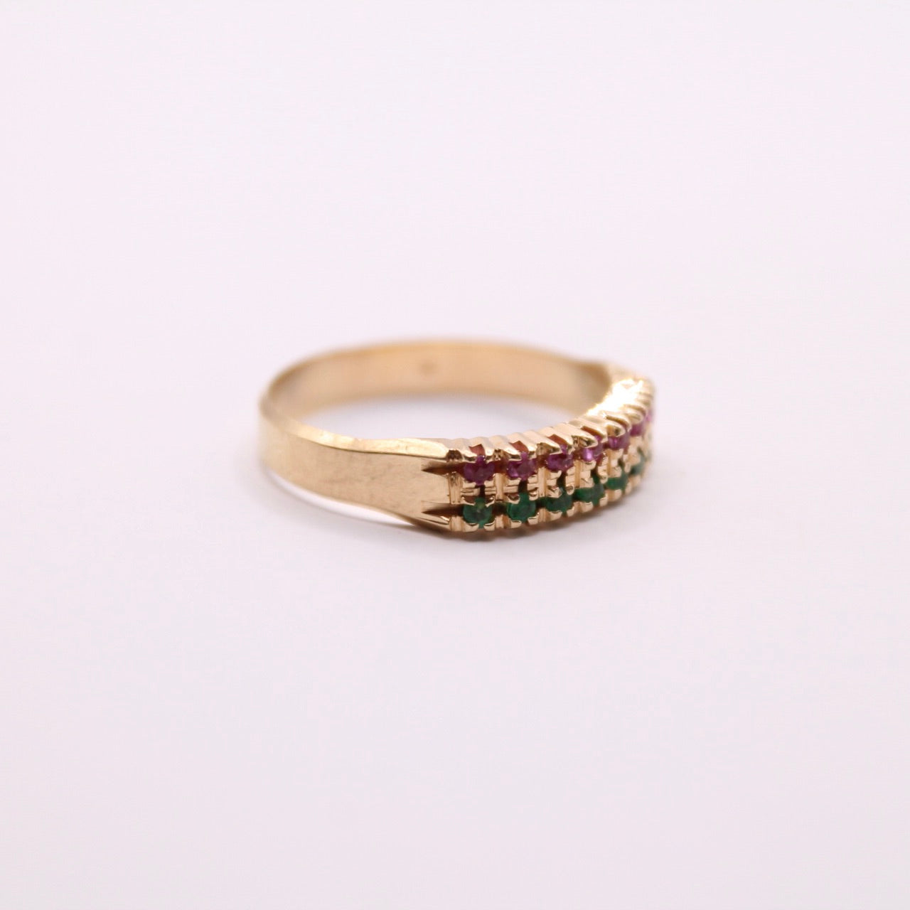 Ruby & Emerald Double Row Ring