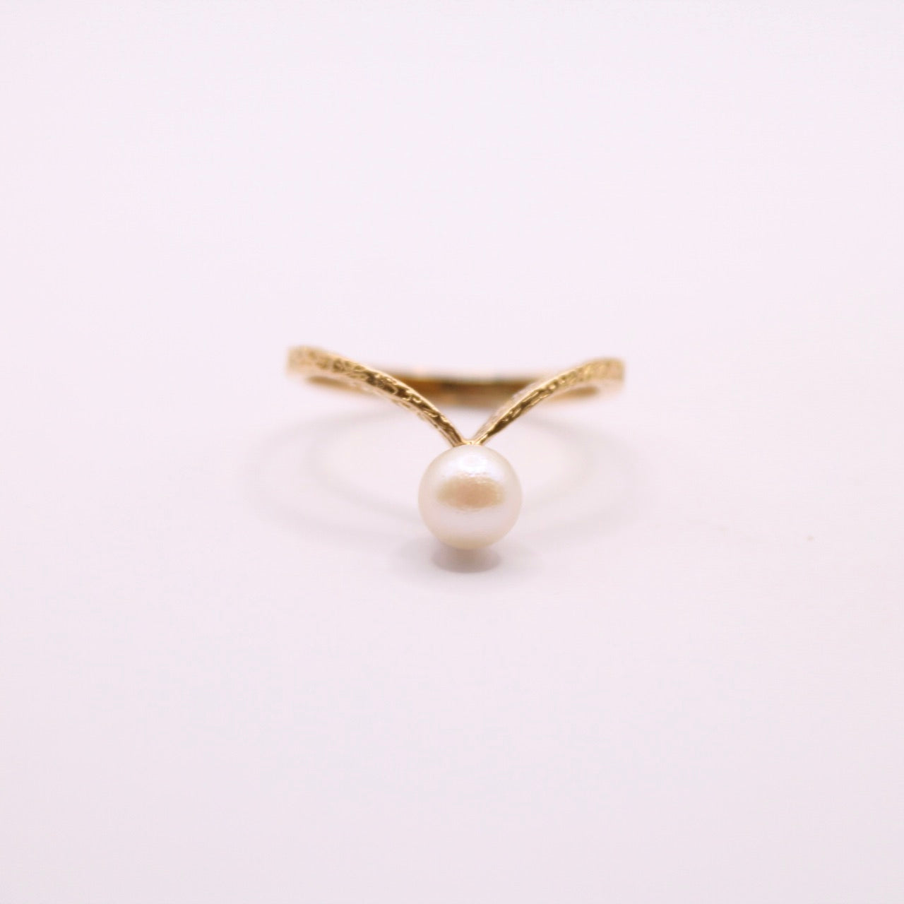 Pearl Wishbone Ring