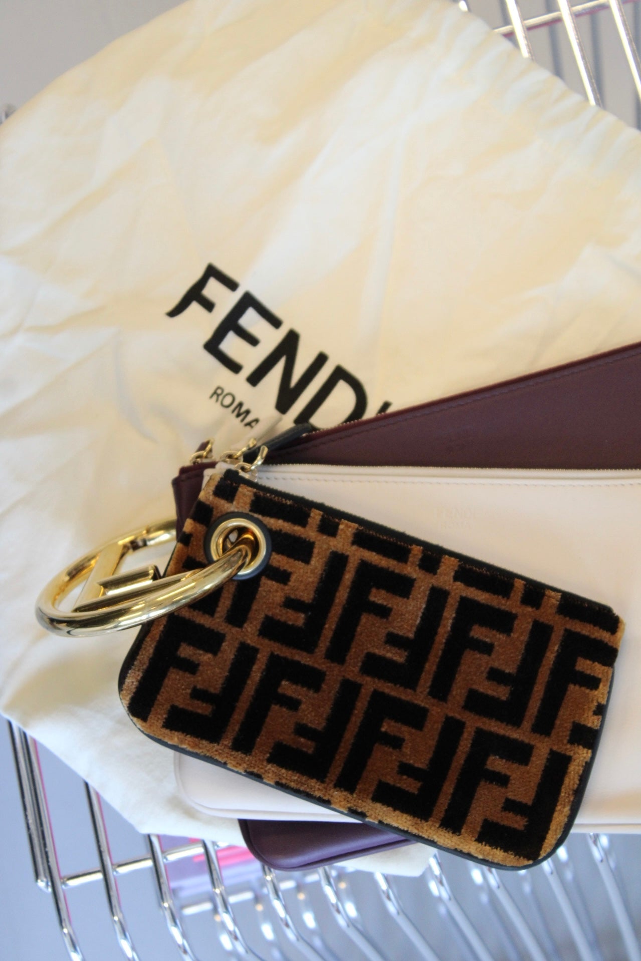 Fendi Triplette Zucca Clutch/Pouch