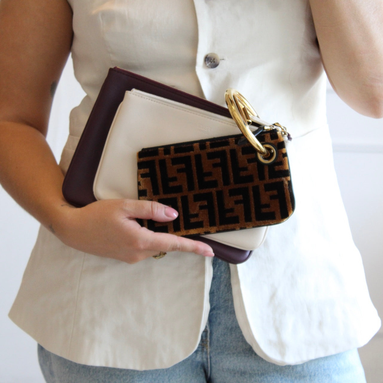 Fendi Triplette Zucca Clutch/Pouch