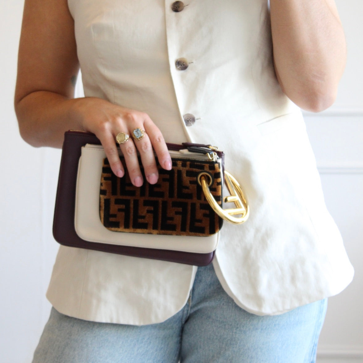 Fendi Triplette Zucca Clutch/Pouch