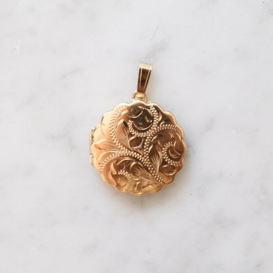 Round Floral Photo Locket