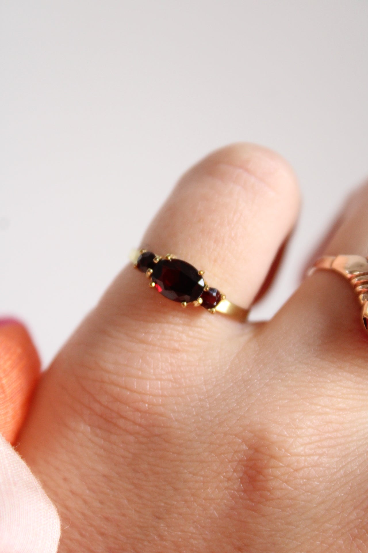 Garnet Trilogy Ring