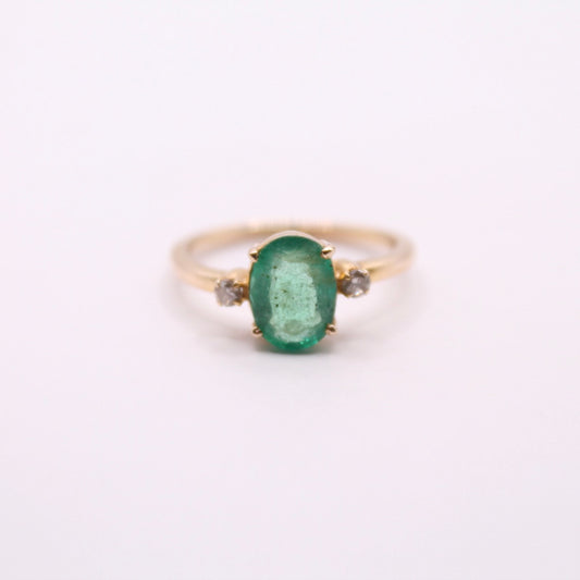 Emerald & Diamond Trilogy Ring