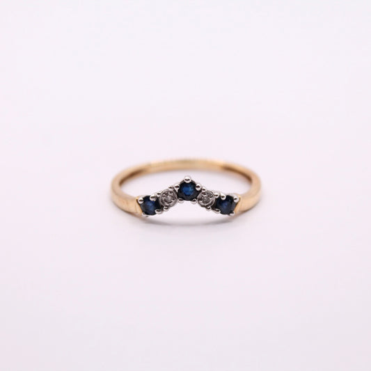 Sapphire & Diamond Wishbone Ring