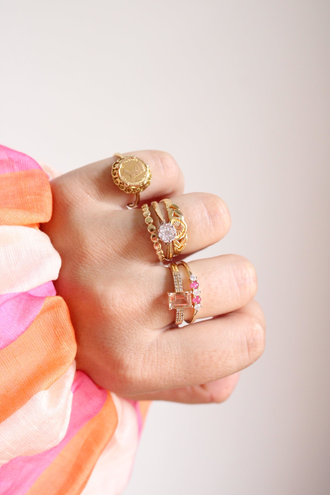 Cabochon Ruby & Canadian Diamond Row Ring
