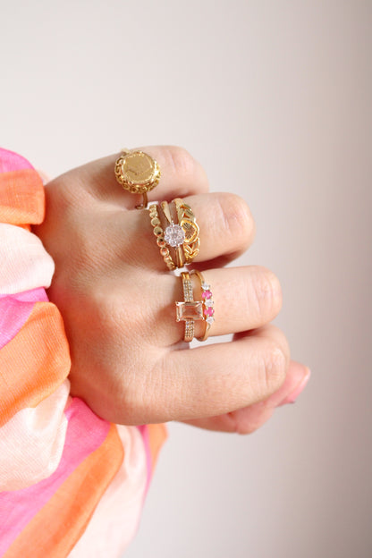 Morganite & Champagne Diamond Ring