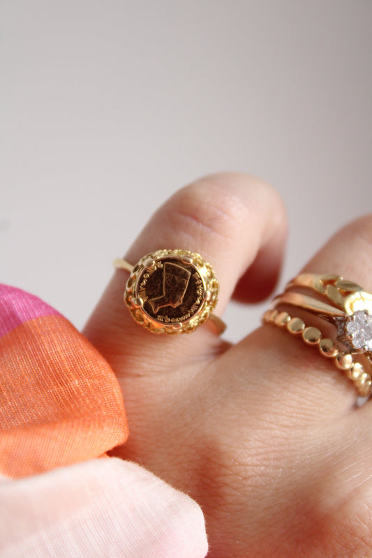 Nefertiti Coin Ring