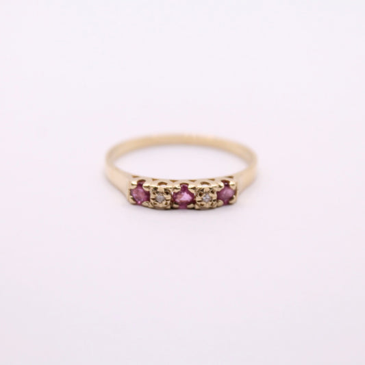 Ruby & Diamond Row Ring