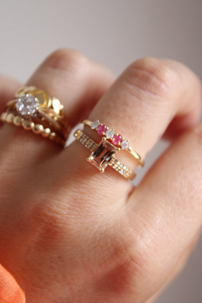 Morganite & Champagne Diamond Ring