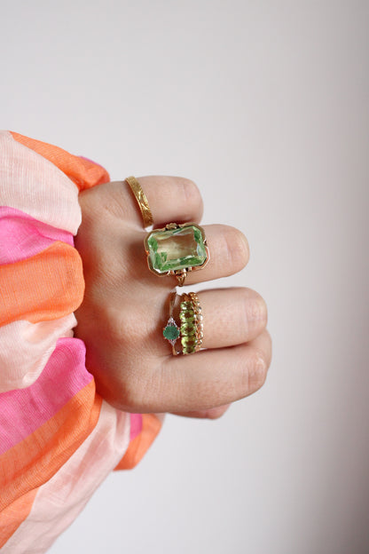 Lime Spinel Statement Ring