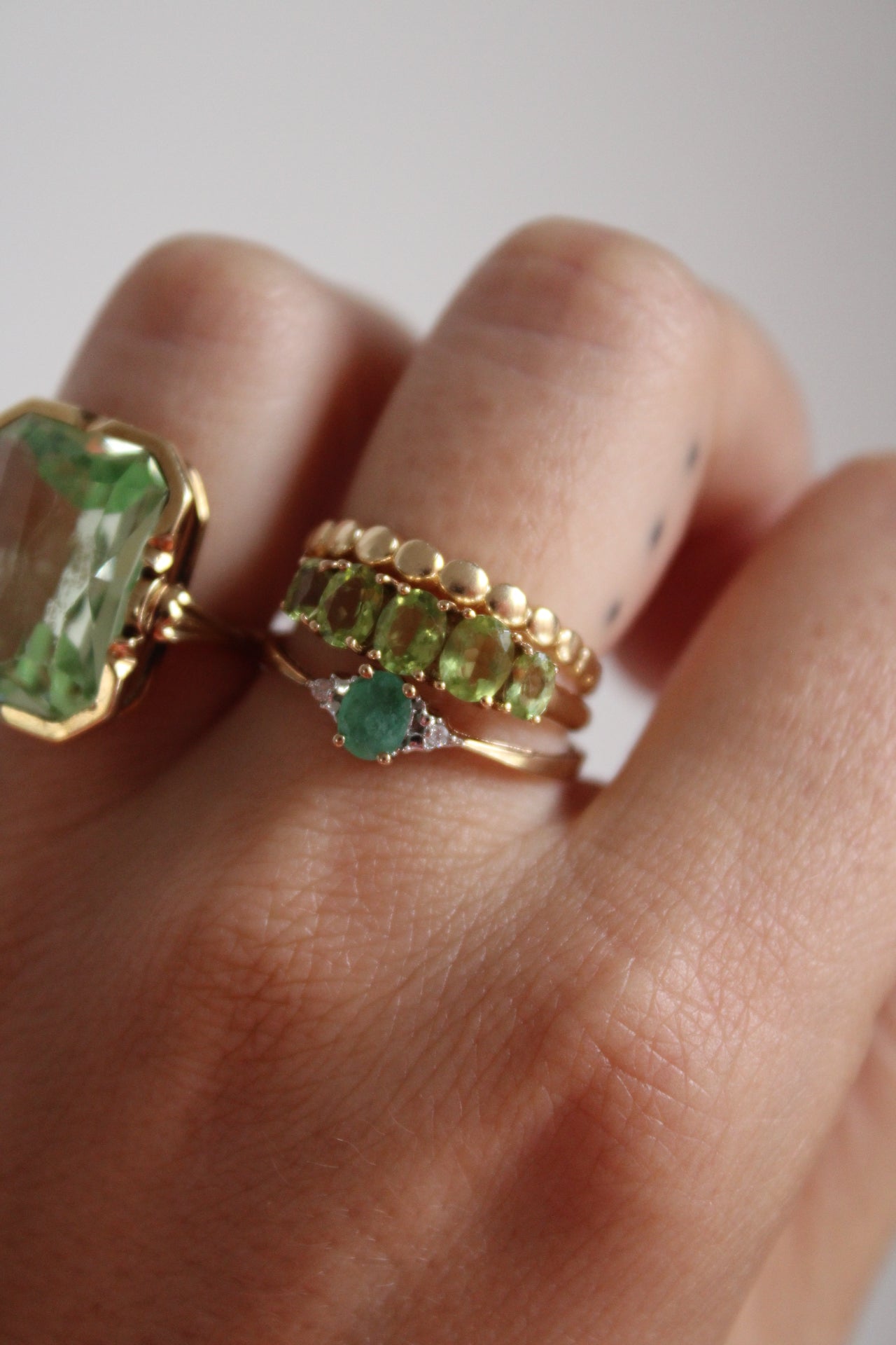Peridot Row Ring